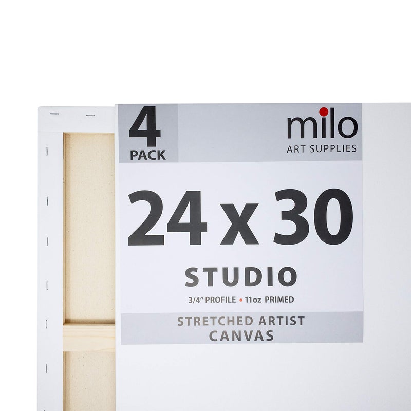 milo Pro Stretched Artist Canvas | 24x30 inch | Pack of 4 | 3/4â€ inch Thick Studio Profile | Ready to Paint 11 oz Primed Heavy Duty Large Canvas Art Supplies for Painting - Image 2